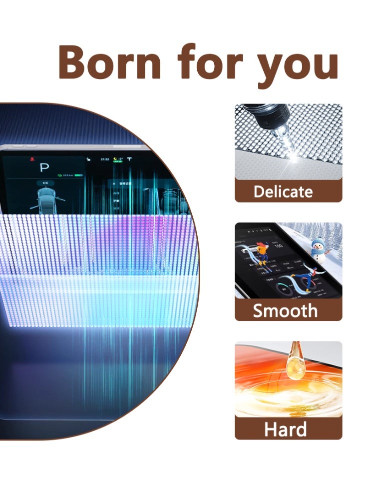 BYD Anti Scratch Anti Fingerprint Full Cover Tempered Glass Screen Protector Set For Equation Leopard Ti 7 Central Control & Instrument Dual Screens - Image 5