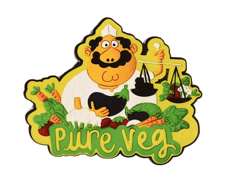Skywalk MDF Fridge Magnet with Funny and Inspirational Quotes-Pure Veg Only,Perfect for Gifting and Decoration - Image 1