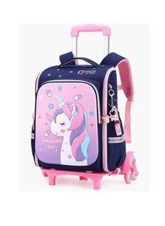 Children Trolley School Bags Large Capacity Kids' Bookbag Students Rolling Backpack Travel Wheeled Kids' Luggage Bag for Elementary Girls Schoolbag