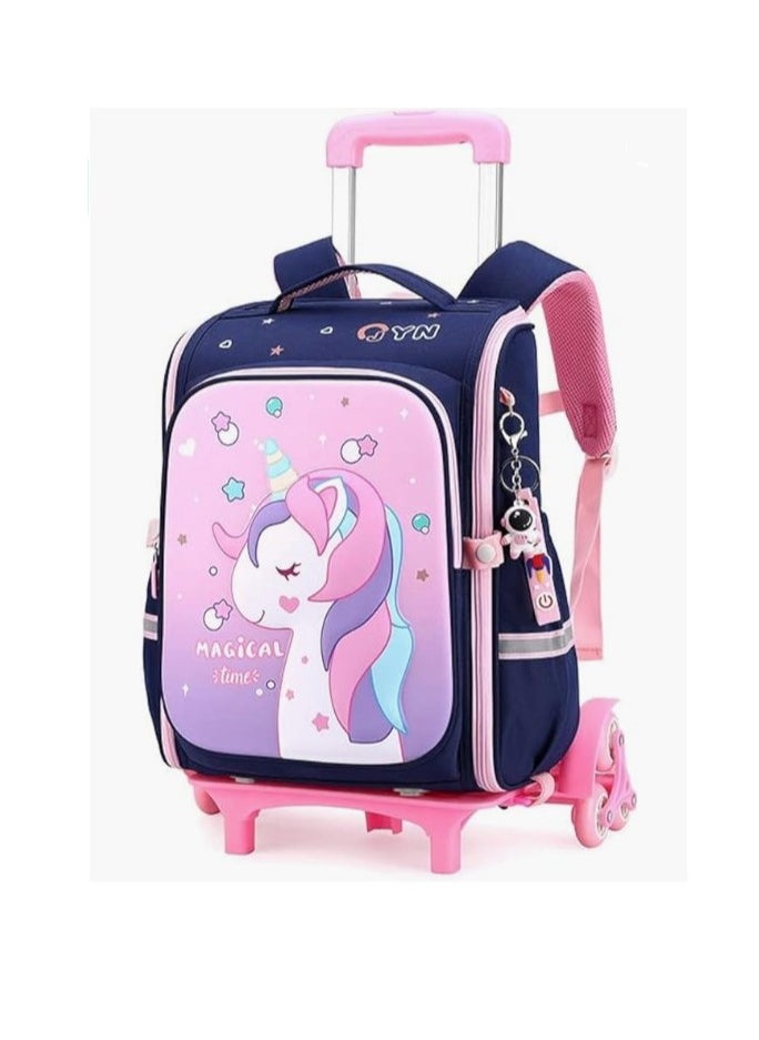 Generic - Children Trolley School Bags Large Capacity Kids' Bookbag Students Rolling Backpack Travel Wheeled Kids' Luggage Bag for Elementary Girls Schoolbag - Image 1