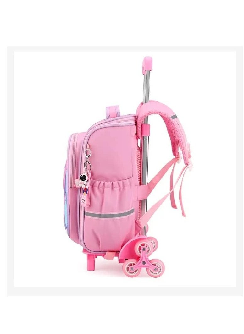 Generic - Children Trolley School Bags Large Capacity Kids' Bookbag Students Rolling Backpack Travel Wheeled Kids' Luggage Bag for Elementary Girls Schoolbag - Image 1