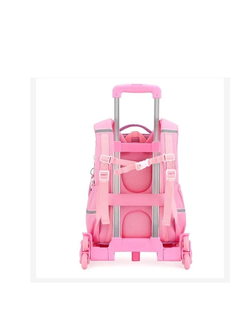 Generic - Children Trolley School Bags Large Capacity Kids' Bookbag Students Rolling Backpack Travel Wheeled Kids' Luggage Bag for Elementary Girls Schoolbag - Image 1