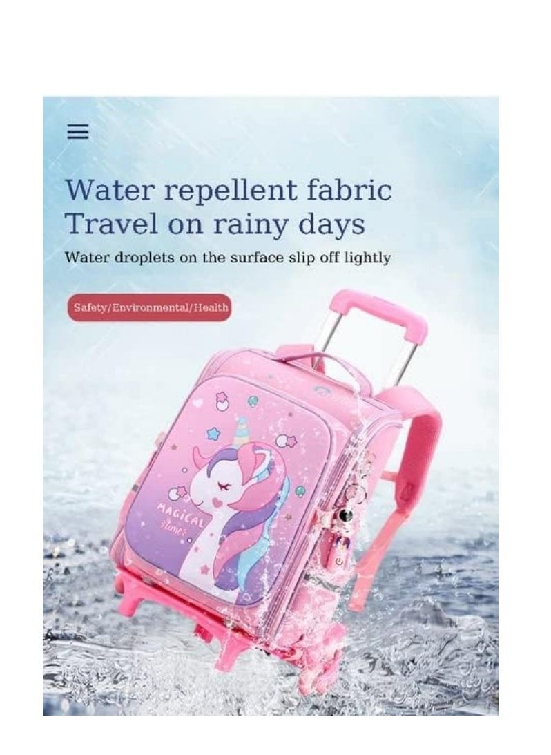 Generic - Children Trolley School Bags Large Capacity Kids' Bookbag Students Rolling Backpack Travel Wheeled Kids' Luggage Bag for Elementary Girls Schoolbag - Image 1