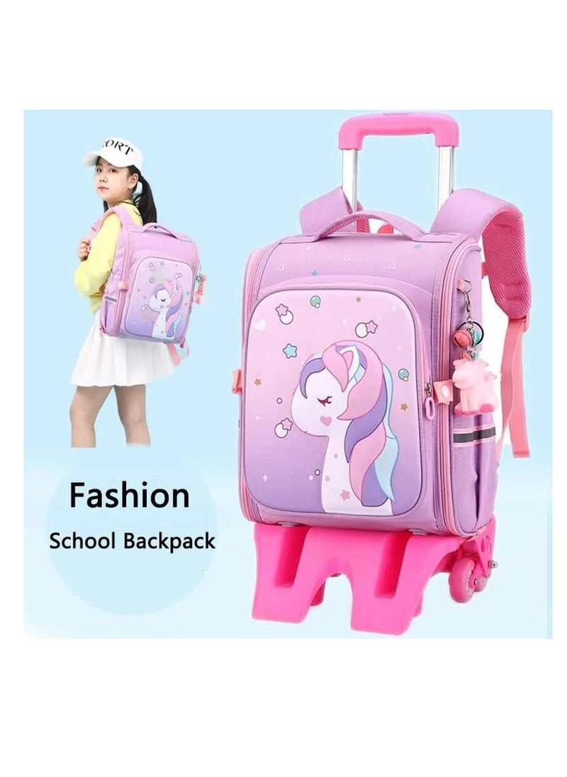 Generic - Children Trolley School Bags Large Capacity Kids' Bookbag Students Rolling Backpack Travel Wheeled Kids' Luggage Bag for Elementary Girls Schoolbag - Image 1