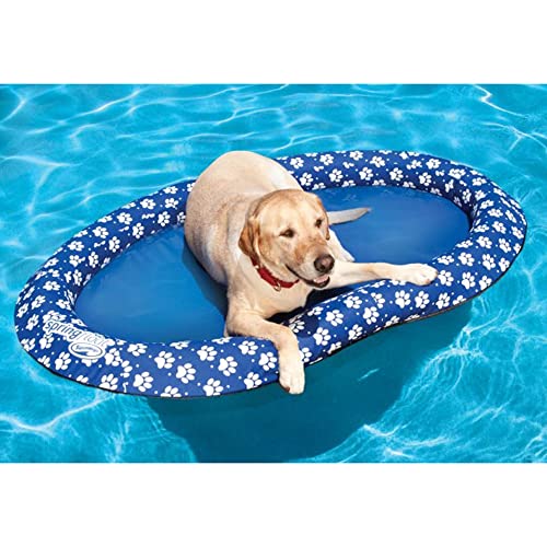 SwimWays Paddle Paws Spring Float Dog Raft Large 65 lbs and Up Blue - Image 5