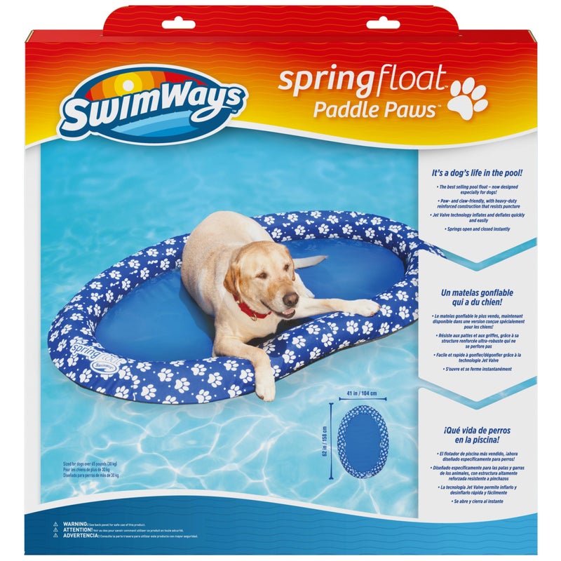 SwimWays Paddle Paws Spring Float Dog Raft Large 65 lbs and Up Blue - Image 3