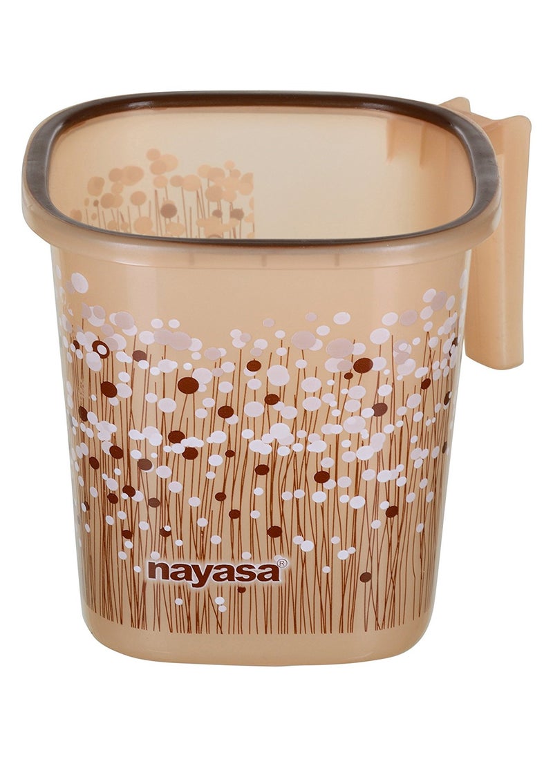 NAYASA Nayasa Funk Square 4 Pcs Bathroom Set | Bucket 18 L + Mug 1.5 L + 508 DLX Stool + Soap Case | Bathroom Set | Bath Set for Bathroom | Brown  - Image 3