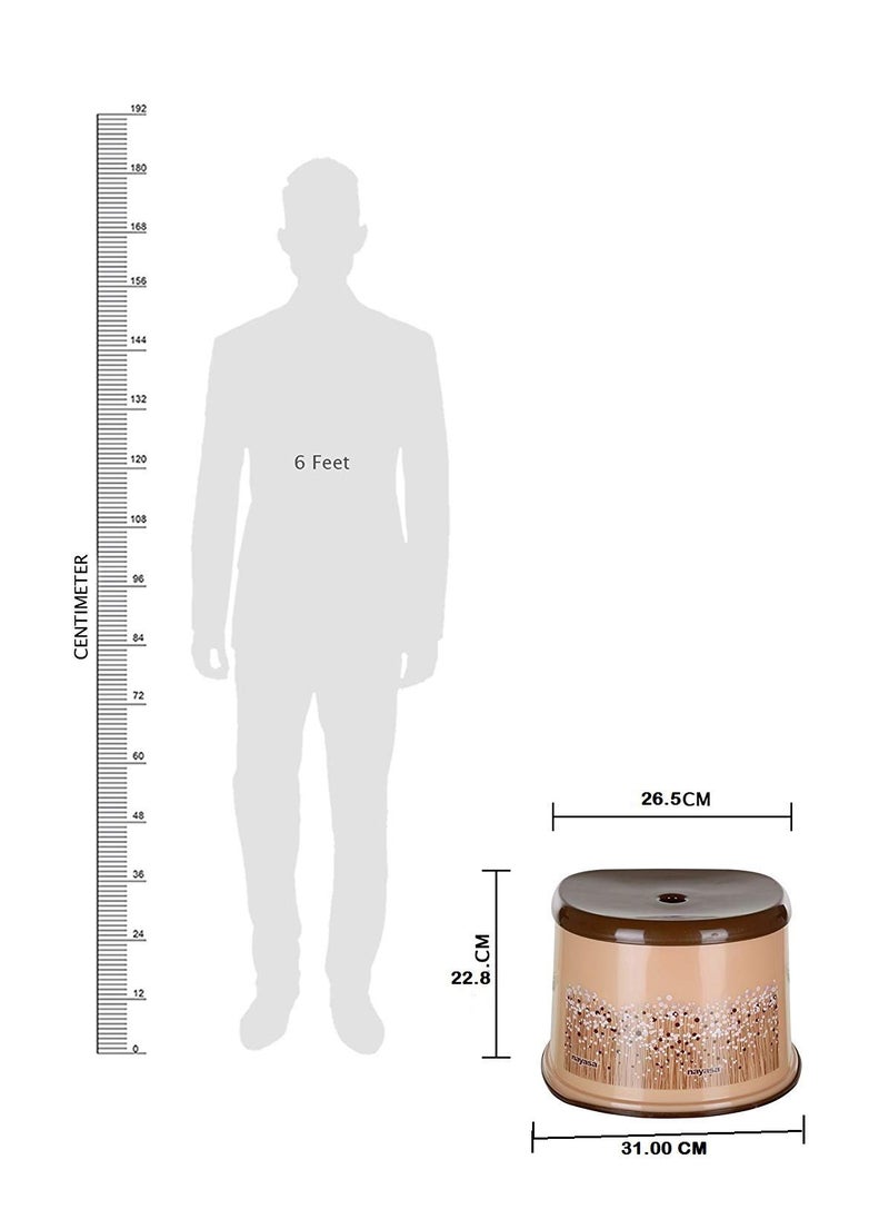 NAYASA Nayasa Funk Square 4 Pcs Bathroom Set | Bucket 18 L + Mug 1.5 L + 508 DLX Stool + Soap Case | Bathroom Set | Bath Set for Bathroom | Brown  - Image 5