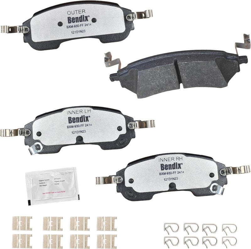 Bendix Fleet Metlok MKD2414FM Semi-Metallic Rear Brake Pads for Ford Bronco 2023-2021 - Image 1