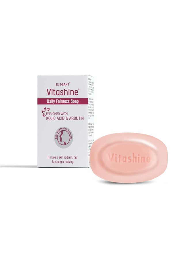 Elegant Vitashine Daily Fairness Soap – 50g – Skin Brightening Soap with Kojic Acid, Arbutin & Multivitamins - Image 1
