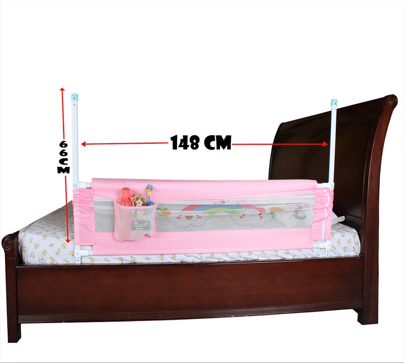 VIC Kid® Adjustable Baby Bedrail Guard for Toddlers/Bed Fence/Kids Safety/Portable and Adjustable Size (1.5, Pink (Rabbit)) - Image 3