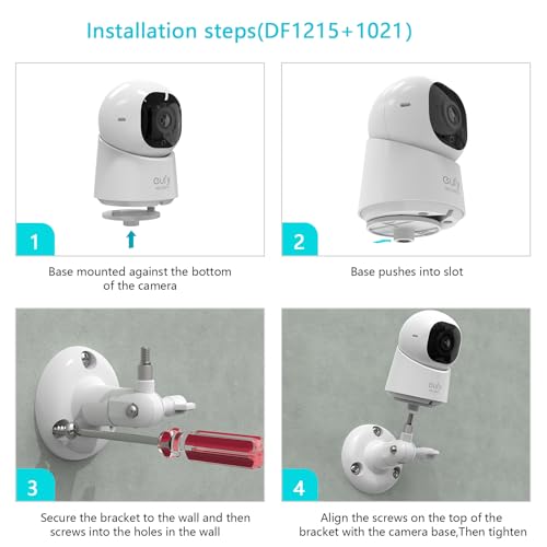 VOMENC Adjustable Wall Mount Compatible with eufy Security Indoor Cam c210 and eufy Indoor Cam C220/eufy Indoor Cam E30 Cameras（White） - Image 5
