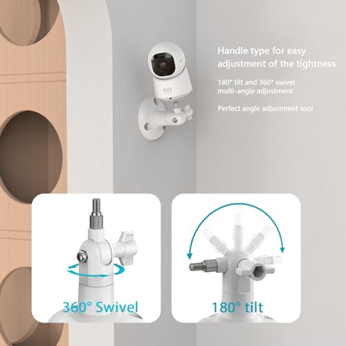 VOMENC Adjustable Wall Mount Compatible with eufy Security Indoor Cam c210 and eufy Indoor Cam C220/eufy Indoor Cam E30 Cameras（White） - Image 3
