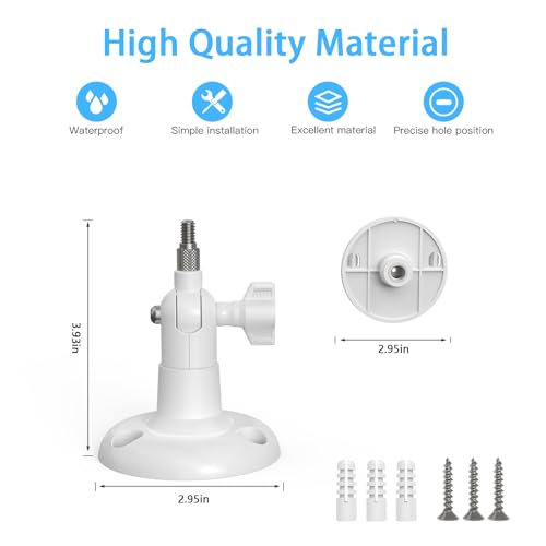 VOMENC Adjustable Wall Mount Compatible with eufy Security Indoor Cam c210 and eufy Indoor Cam C220/eufy Indoor Cam E30 Cameras（White） - Image 4