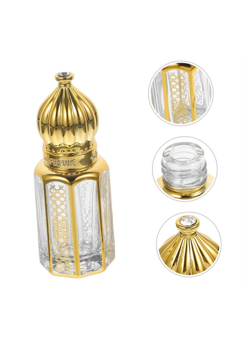 Generic - Essential Oil Bottling 3PCS Crystal Glass Roller Bottle Metal Trim Mini Spray Bottles Clear Container Empty Sub Bottle Refillable Perfume Bottles Empty Vintage Glass Perfume Bottle - Image 1