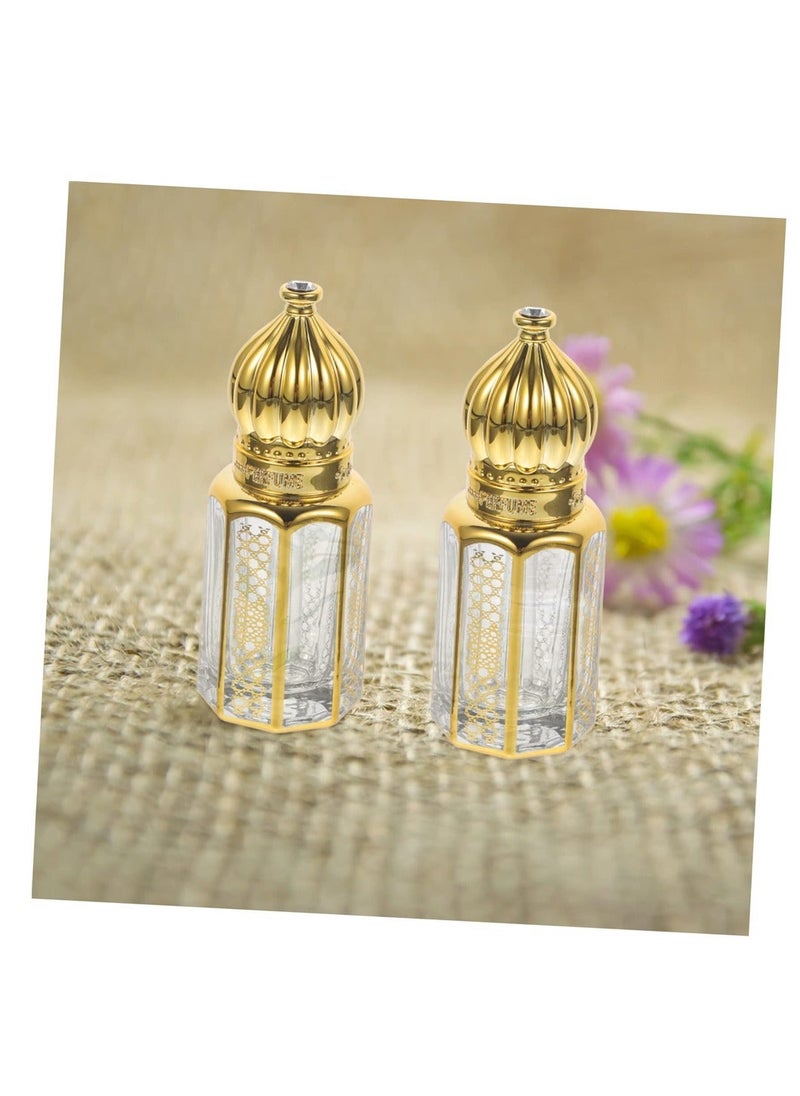 Generic - Essential Oil Bottling 3PCS Crystal Glass Roller Bottle Metal Trim Mini Spray Bottles Clear Container Empty Sub Bottle Refillable Perfume Bottles Empty Vintage Glass Perfume Bottle - Image 1