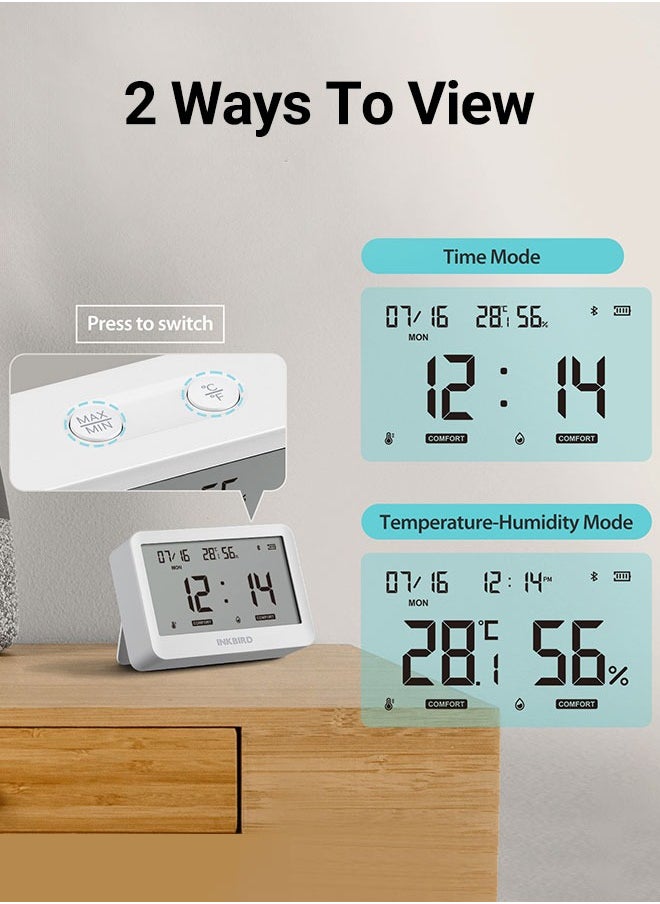 INKBIRD - INKBIRD Bluetooth Smart Thermo-Hygrometer ITH-21-B, 6-in-1 Indoor Temperature and Humidity Monitor with APP Control, Custom Comfort Levels, 2 Years History Export - Image 1