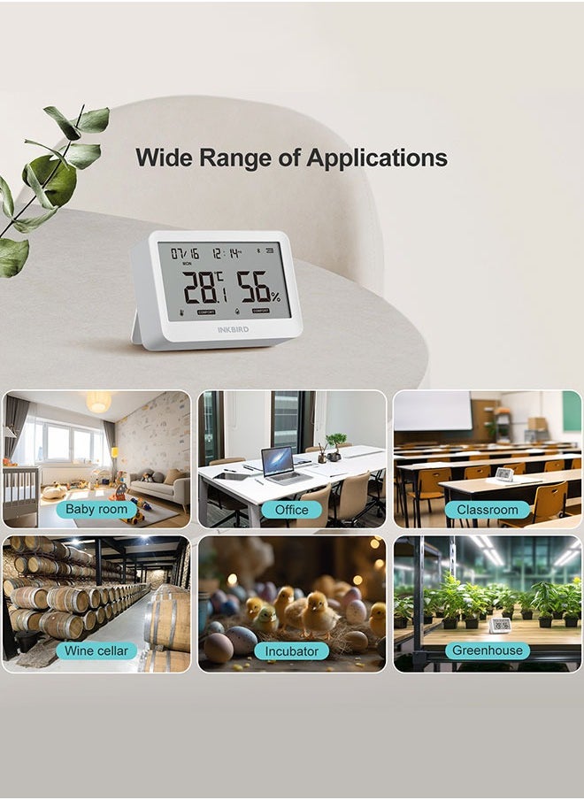 INKBIRD - INKBIRD Bluetooth Smart Thermo-Hygrometer ITH-21-B, 6-in-1 Indoor Temperature and Humidity Monitor with APP Control, Custom Comfort Levels, 2 Years History Export - Image 1