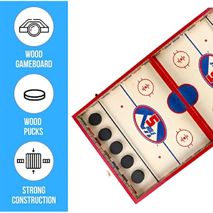 Regal Games 5 Hole  Fun Fast FamilyFriendly Finger Hockey Puck Game  Includes 1 Gameboard 5 Red Pucks 5 Black Pucks  Ideal for 2 Players Ages 6 - Image 5