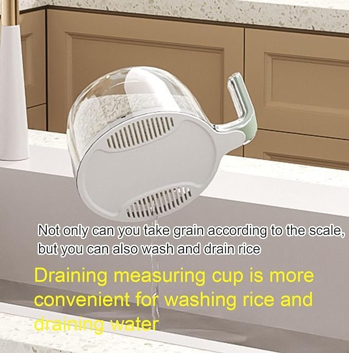 Brikipth Brikipth Egg Storage Holder Sealed Rice Bucket Dispenser Box Transparent Visible Moisture Proof Grain Powder Boxes Storage Food Grain Rice Container Kitchen Food Container10KG  - Image 4