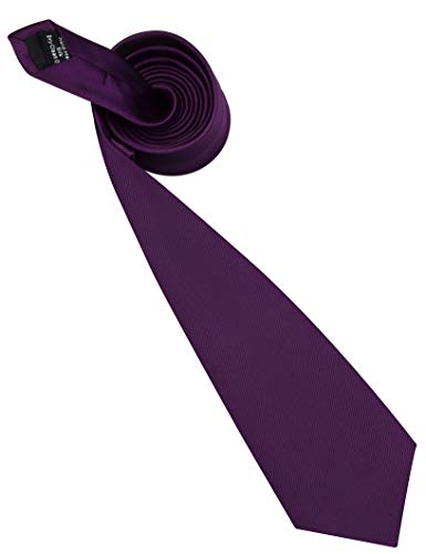 GUSLESON Brand Men's Solid Ties for Men Classic Dark Purple Tie Fashion Necktie (0791-04) - Image 4