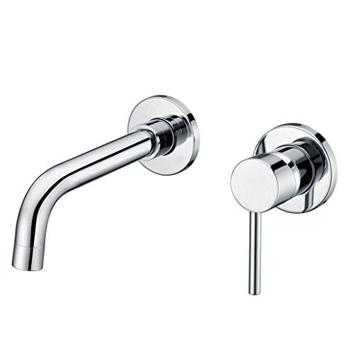 Sumerain Wall Mount Bathroom Faucets,Single Handle with Brass Rough-in Valve in Modern Chrome Finish,1/2 NPT Standard Thread for US - Image 1