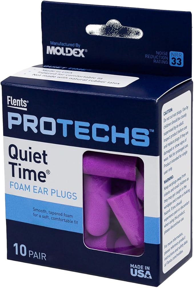 Flents Quiet Time Ear Plugs/Earplugs | 10 Pair | Case Included | NRR 33 | Made in The USA - Image 1