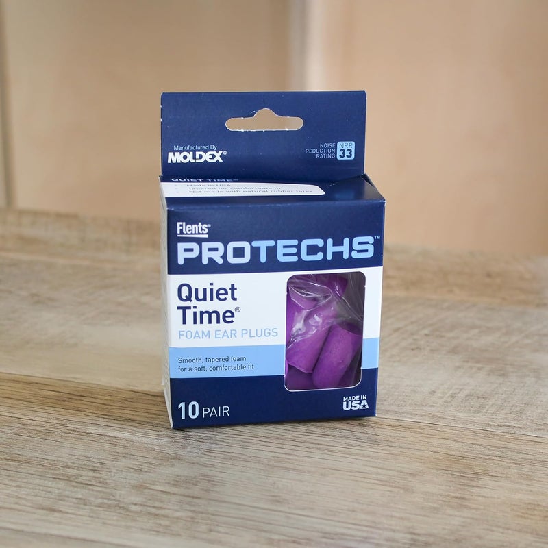 Flents Quiet Time Ear Plugs/Earplugs | 10 Pair | Case Included | NRR 33 | Made in The USA - Image 3