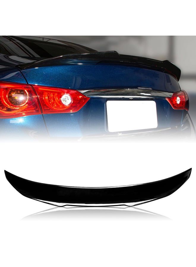 Rolling Gears Trunk Spoiler Wing Compatible with 2014-2024 Infiniti Q50 Q50S Sedan Rear Spoiler, Gloss Black (DN Style) - Image 1