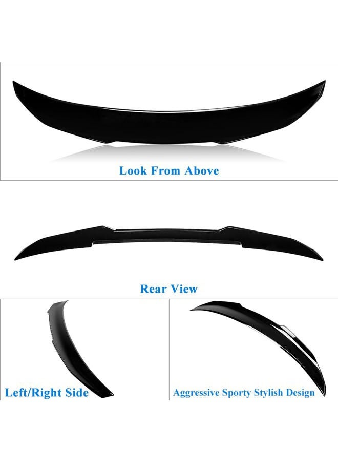 Rolling Gears Trunk Spoiler Wing Compatible with 2014-2024 Infiniti Q50 Q50S Sedan Rear Spoiler, Gloss Black (DN Style) - Image 5