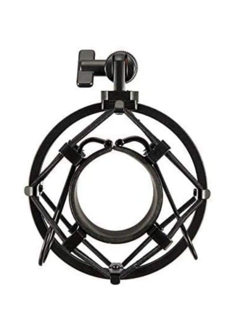 حامل ميكروفون مضاد للاهتزازات بسعة 3 كجم – تقليل الضوضاء والاهتزازات، حامل ميكروفون لاستوديوهات التسجيل، قاعدة حامل معدنية ثقيلة وقابلة للتعديل (مناسب للميكروفونات مقاس 44-54 مم)، إطار معدني متين باللون الأسود - Image 3