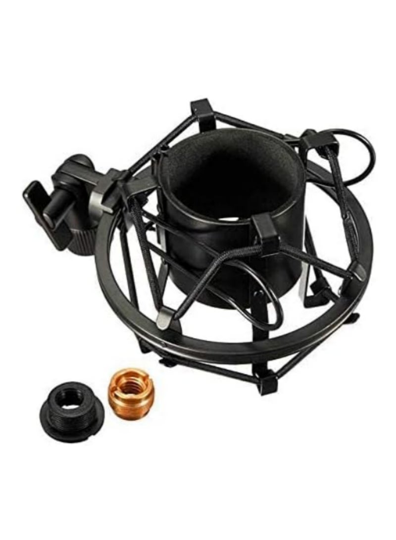 حامل ميكروفون مضاد للاهتزازات بسعة 3 كجم – تقليل الضوضاء والاهتزازات، حامل ميكروفون لاستوديوهات التسجيل، قاعدة حامل معدنية ثقيلة وقابلة للتعديل (مناسب للميكروفونات مقاس 44-54 مم)، إطار معدني متين باللون الأسود - Image 4