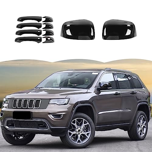 RT-TCZ RTTCZ Rearview Mirror Trim Cover Door Handle Trim Cover Exterior Trim Kit Decor Accessories for Jeep Grand Cherokee 20112020for Dodge Durango 20112022Black - Image 1
