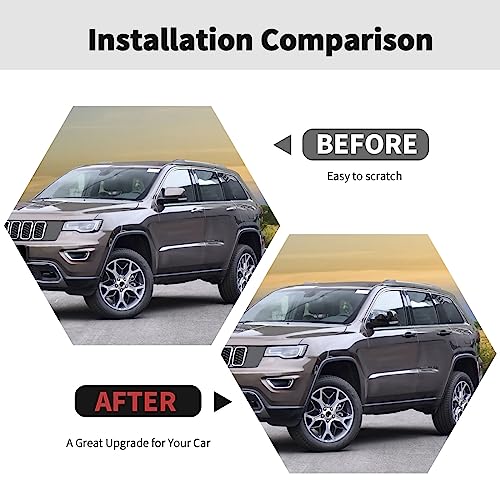 RT-TCZ RTTCZ Rearview Mirror Trim Cover Door Handle Trim Cover Exterior Trim Kit Decor Accessories for Jeep Grand Cherokee 20112020for Dodge Durango 20112022Black - Image 3