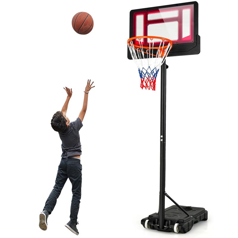 Giantex Basketball Hoop Outdoor Indoor 43 FT82 FT Height Adjustable Basketball Goal Court System wFillable Base Backboard 2 Wheels Portable Basketball Hoop for Kids Backyard Driveway - Image 2