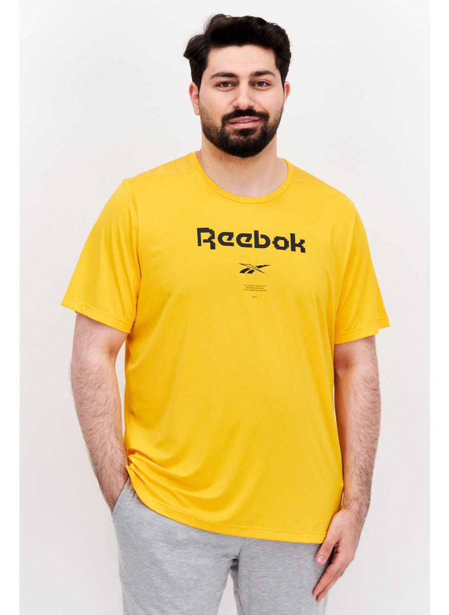 Reebok Men Sportswear Fit Short Sleeve Training T-Shirts, Orange  - Image 1