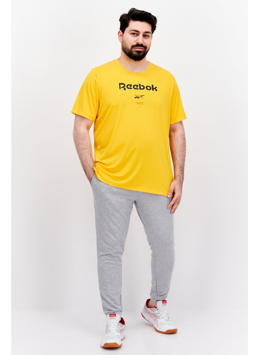 Reebok Men Sportswear Fit Short Sleeve Training T-Shirts, Orange  - Image 2