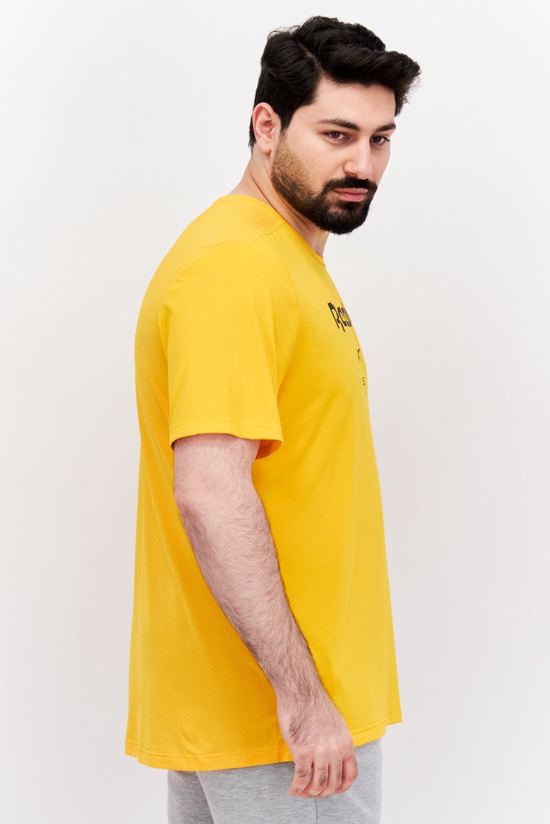 Reebok تي شيرتات تدريب قصيرة الأكمام للرجال، رياضية، برتقالية - Image 4