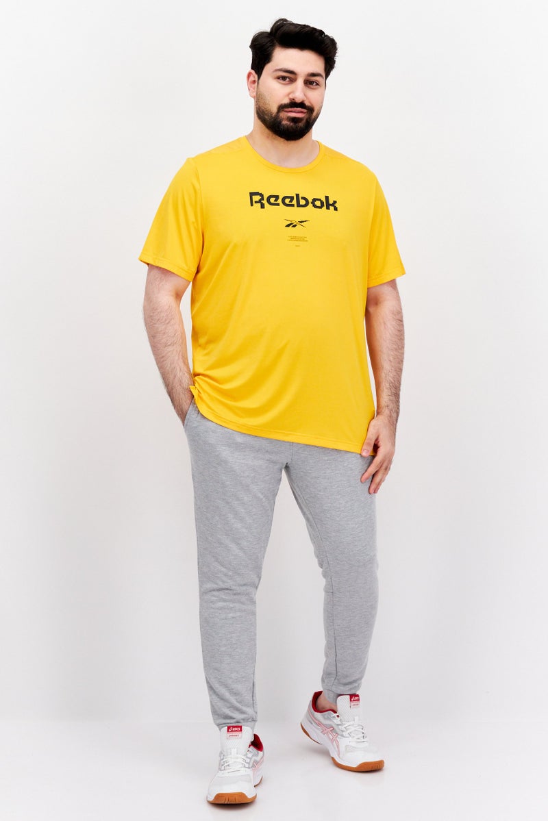 Reebok Men Sportswear Fit Short Sleeve Training T-Shirts, Orange - Image 2