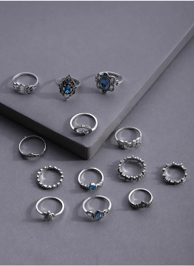 SOHI Set of 13 Designer Ring