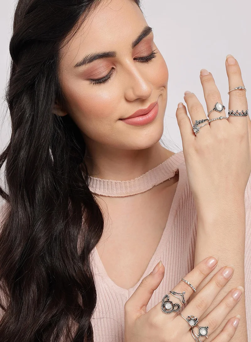 SOHI Set of 13 Designer Artificial Ring Jewellery