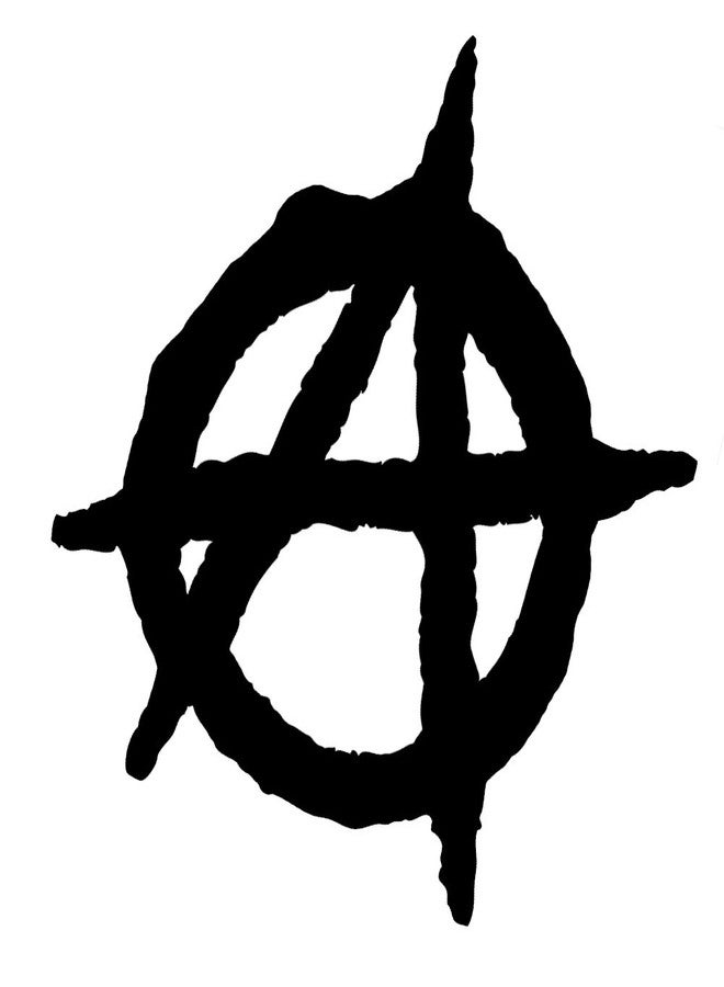 Anarchy Symbol Outline 6" Vinyl Sticker Car Decal (8" Black)
