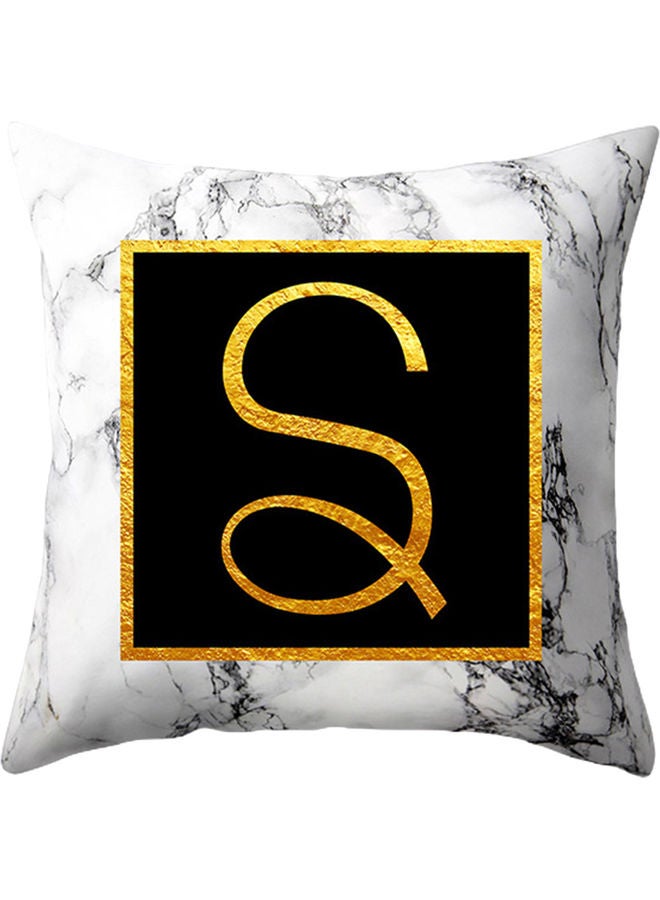 NIBEMINENT Marbled Pattern Letters Pillow Case Multicolour