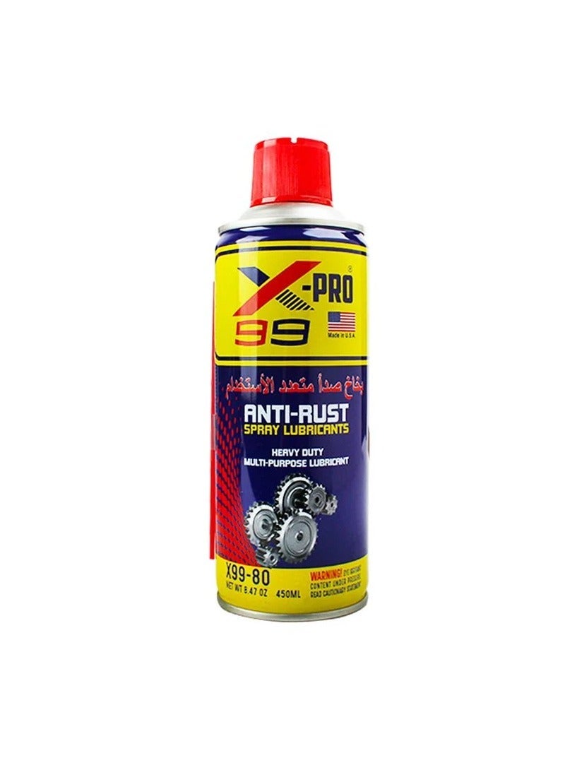 X Pro 99 Anti-Rust Spray Lubricants Heavy Duty Multi-purpose Lubricant Antirust Spray 450ml Xpro99 X99-80 - Image 1