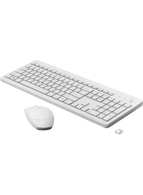Wireless White Keyboard and Mouse Combo