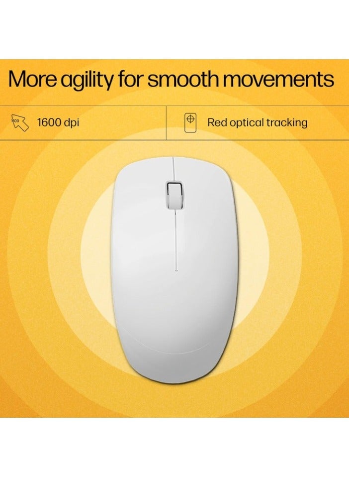Wireless White Keyboard and Mouse Combo