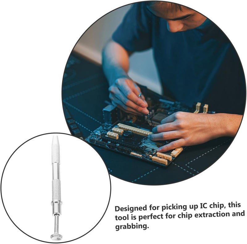 Chip Puller Grabber Scratcher Reach Keycap Accessible Pry Handicap Grab Bars Electricians Tool Kit Equipment -prong Gripper Tools Aluminum Silver - Image 2