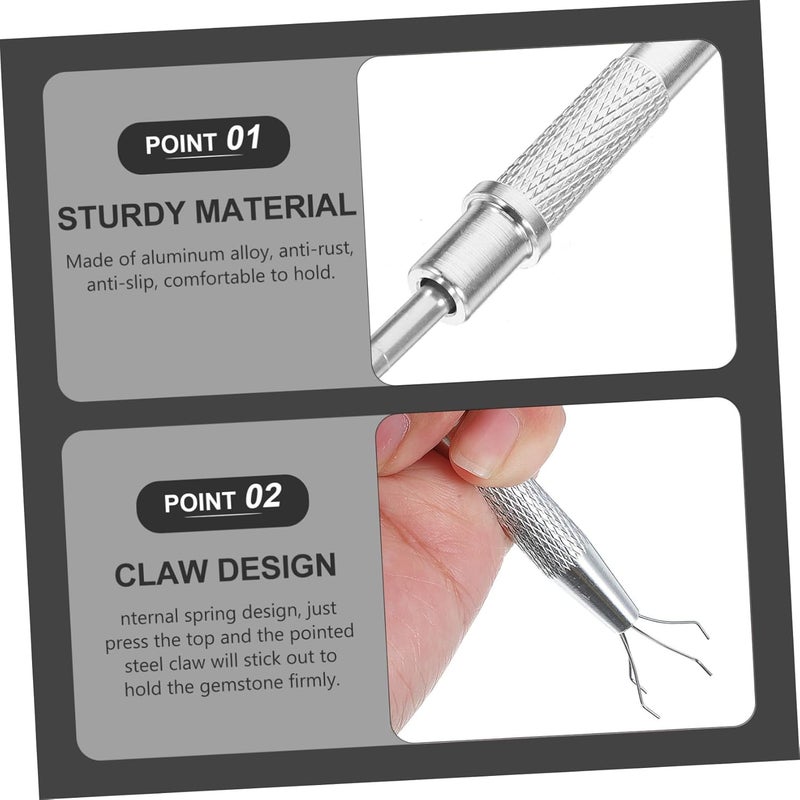 Chip Puller Grabber Scratcher Reach Keycap Accessible Pry Handicap Grab Bars Electricians Tool Kit Equipment -prong Gripper Tools Aluminum Silver - Image 1
