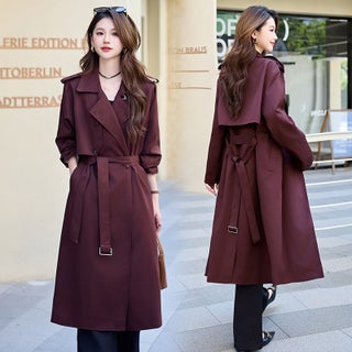 2024 Autumn Chic Casual Trench Coat with Tie Long Purple red - pzsku/Z8BBC8BA5341C0A646DB6Z/45/1746187404/cc75cf54-5c8a-43a0-89d0-8b019c1d5c70