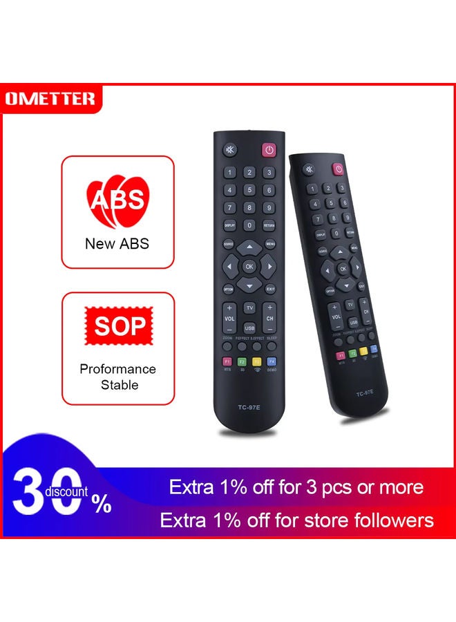 OMETTER جهاز التحكم عن بعد TC-97E لاستخدامه مع تلفاز TCL LED LCD 06-520W37-B000X RC3000E01 RC3000E02 08-RC3000E-RM201AA جهاز التحكم عن بعد ERISSON - Image 1